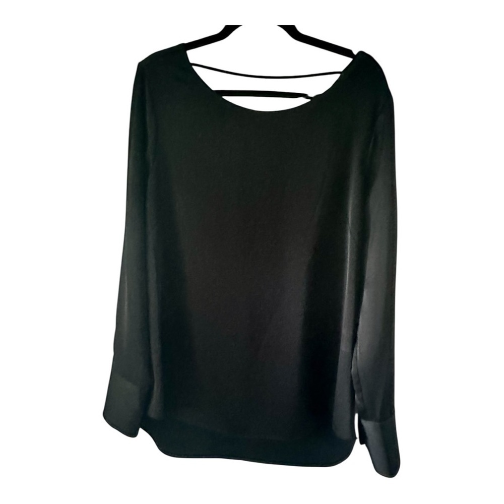 BCBGMaxAzria Women’s Black Long Sleeve Backless Blouse Size L